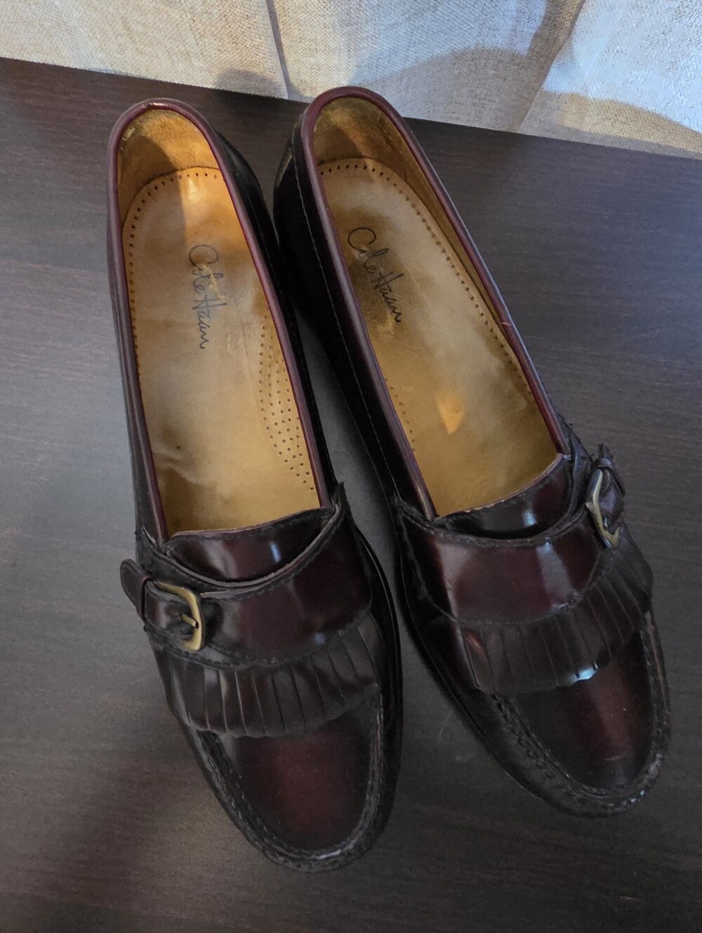 Unlisted Brand Men’s Burgundy Leather Kiltie Loafers